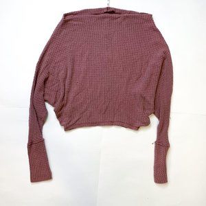 Free People Mauve Cropped Off the Shoulder Sweater